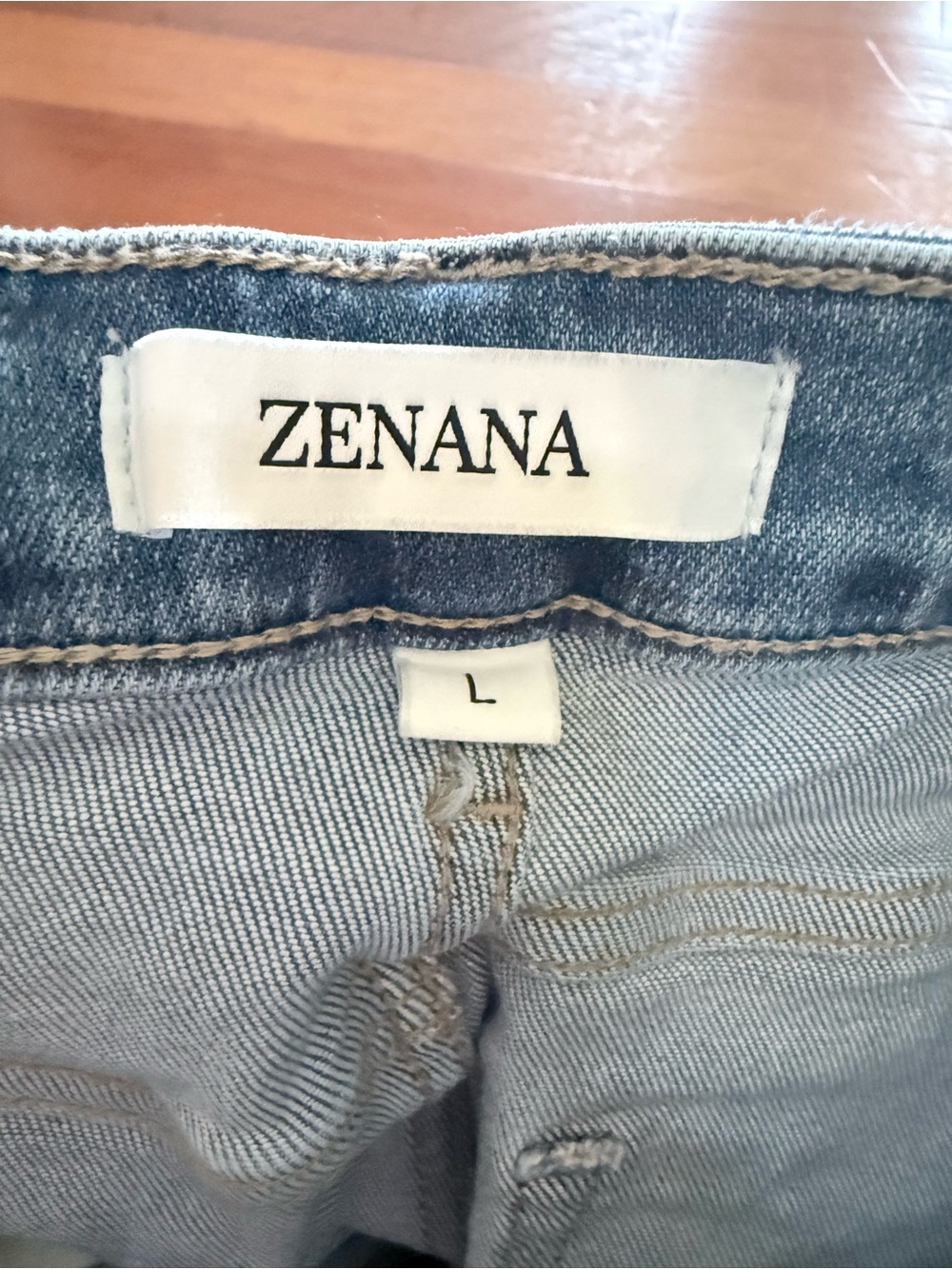 Zenana Outfitters Light Blue Distressed High-Rise Denim Shorts - Picture 4 of 4